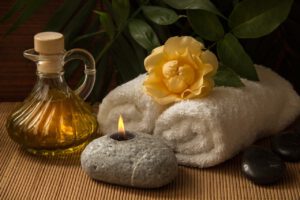wellness, carafe, towels